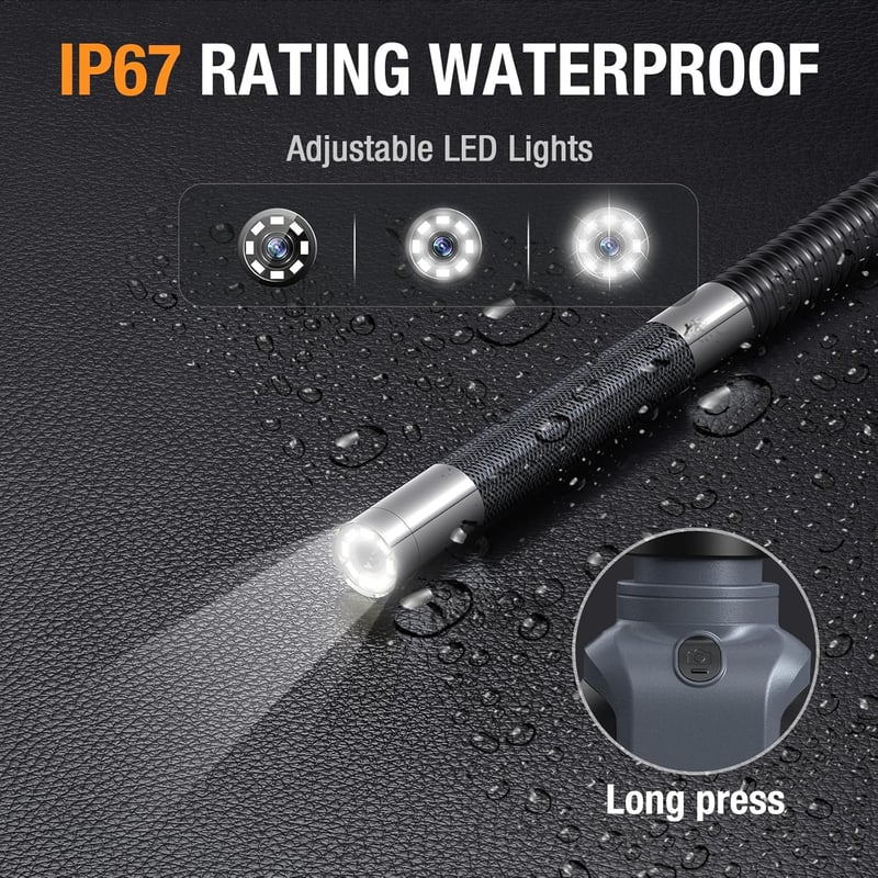 Teslong USB-C Endoszkóp Kamera Mozgatható Fejjel - 1,55m Flexibilis Nyakkal, 8,5mm Kamerafejjel, 8 LED Világítással - Autószereléshez, Andro
