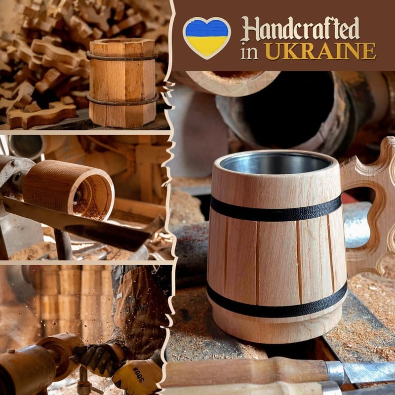 TESLYAR Viking Sörös Bögre 0,6L Fa Életfa Gravírozással Ajándék