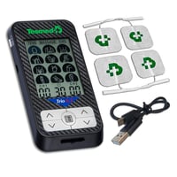 Elektrický svalový stimulátor TESMED Trio 6.5 TENS EMS, nabíjanie cez USB, 36 programov, 40 úrovní intenzity, 4 elektródy, čierno-sivý, na tlmenie bolesti 1