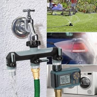 Tesmotor 3 utas vízcsap elosztó 3/4 col golyóscsappal vízáramlás szabályozáshoz - 3-way T-distributor/Grey 7