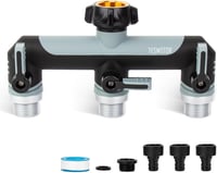 Tesmotor 3 utas vízcsap elosztó 3/4 col golyóscsappal vízáramlás szabályozáshoz - 3-way T-distributor/Grey 1