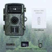 TESPHAN Vadkamera 48MP 4K Felbontással - Mozgásérzékelős Éjjellátó Kültéri Kamera 32GB Memóriakártyával, 20m Hatótávolság, IP66 Vízálló, Blu 7