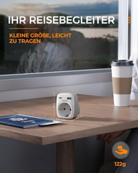 TESSAN 2 db Utazási Adapter UK Anglia Németország Csatlakozó 2 USB Aljzat 6