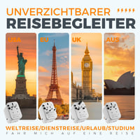 TESSAN Univerzális Utazó Adapter 5 USB Porttal, 2 USB A és 3 USB C, Nemzetközi Csatlakozó Adapter USA Anglia Japán Ausztrália 3