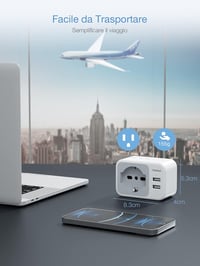 TESSAN Utazási Adapter USA Kanada Mexikó 2 USB Aljzat Töltő 5