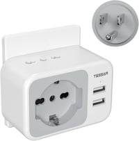 TESSAN Utazási Adapter USA Kanada Mexikó 2 USB Aljzat Töltő 1