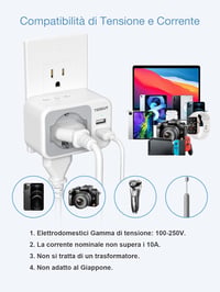 TESSAN Utazási Adapter USA Kanada Mexikó 2 USB Aljzat Töltő 4