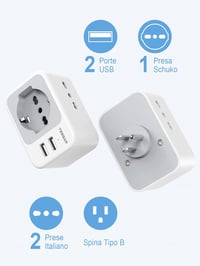 TESSAN Utazási Adapter USA Kanada Mexikó 2 USB Aljzat Töltő 3