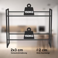 TESSTINA Metalni stalak za 6 gajbi pića, nosivosti 300 kg, s nogicama podesivim po visini, crni 4