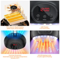 Vyhrievacia lampa pre kurčatá a plazy, 200W-350W-500W, UVA/UVB svetlo, 3-6-9-12-hodinový časovač, vyhrievacia lampa pre domáce zvieratá, do skleníka, pre psov a mačky 3