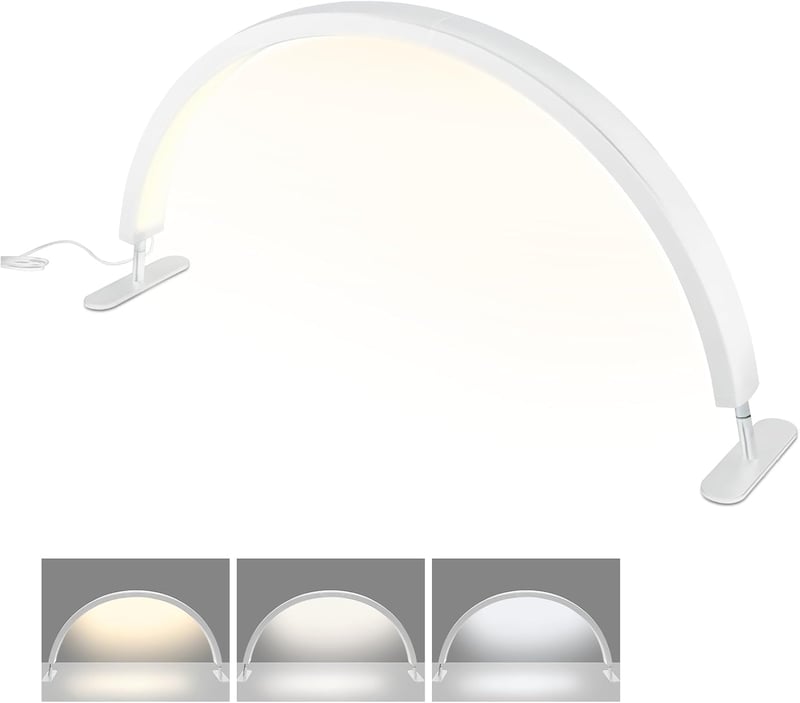 Tetipa LED Műkörmös Asztali Lámpa - Félhold Alakú Kozmetikai Világítás Szempillához, Távirányítóval, 3-6000K Állítható Fényerővel, 3 Fénymód
