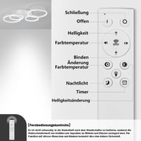 Tetipa plafonieră LED reglabilă cu schimbare de culoare, 40-60 W, 100 cm, cu telecomandă și aplicație, modernă, albă, pentru sufragerie și dormitor 5