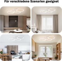 Tetipa plafonieră LED reglabilă cu schimbare de culoare, 40-60 W, 100 cm, cu telecomandă și aplicație, modernă, albă, pentru sufragerie și dormitor 7
