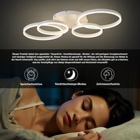 Tetipa plafonieră LED reglabilă cu schimbare de culoare, 40-60 W, 100 cm, cu telecomandă și aplicație, modernă, albă, pentru sufragerie și dormitor 3