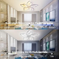 Tetipa Virág Alakú LED Mennyezeti Lámpa 40-80W - Távirányítós, Applikációs Vezérlés, Színhőmérséklet Állítás, Fényerőszabályzás, Modern Dizá 4