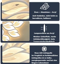 Tetipa Virág Alakú LED Mennyezeti Lámpa 40-80W - Távirányítós, Applikációs Vezérlés, Színhőmérséklet Állítás, Fényerőszabályzás, Modern Dizá 5