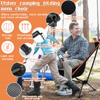 Scaun de camping pliabil TEWWCEO cu geantă de transport, scaun de pescuit ultraușor negru pentru picnic, drumeții și utilizare în aer liber 3