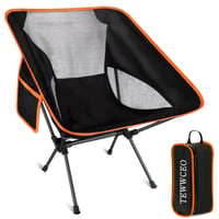 Scaun de camping pliabil TEWWCEO cu geantă de transport, scaun de pescuit ultraușor negru pentru picnic, drumeții și utilizare în aer liber 1