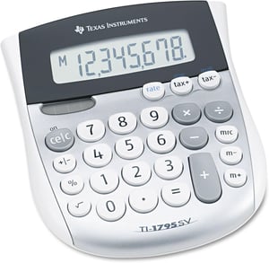Stolni kalkulator Texas Instruments TI-1795SV, na solarno/baterijsko napajanje - srebrni