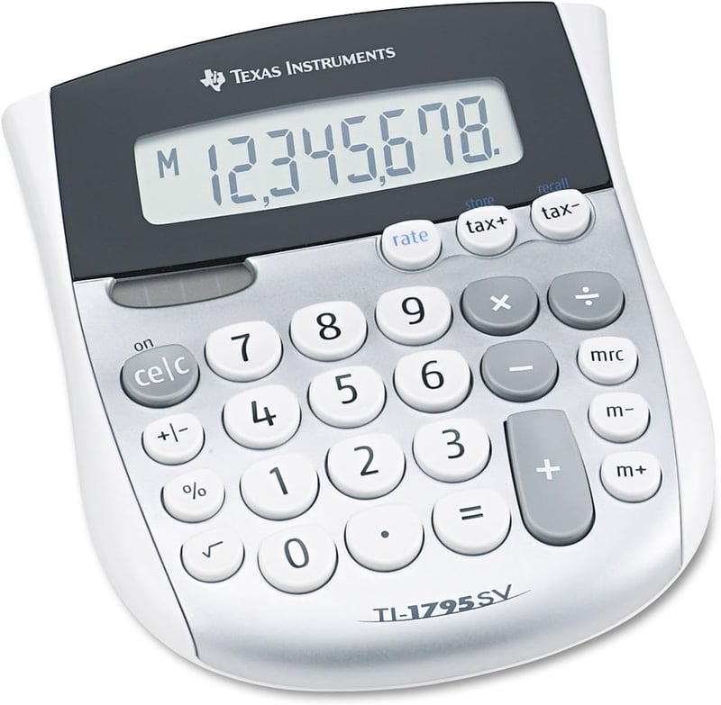 Texas Instruments TI-1795SV Asztali Számológép Ezüst Napelemes és Elemmel