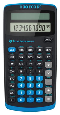 Vedecká kalkulačka Texas Instruments TI-30 ECO RS – jednoriadkový 10-miestny displej, solárne napájanie, čierna 1