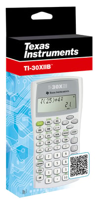 Vedecká školská kalkulačka Texas Instruments TI-30 XIIB – dvojriadkový displej, trigonometrické funkcie, štatistika, biela, na batérie 3