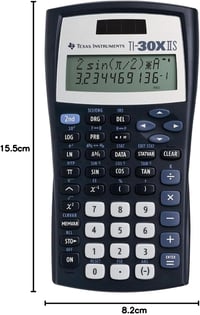 Texas Instruments TI-30 XIIS kétsoros iskolai számológép, napelemes/elemes - sötétkék 5