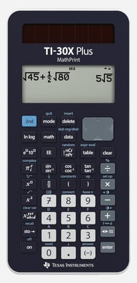 Vedecká školská kalkulačka Texas Instruments TI-30X Plus MathPrint – 4-riadková, solárne a batériové napájanie, tmavomodrá 1