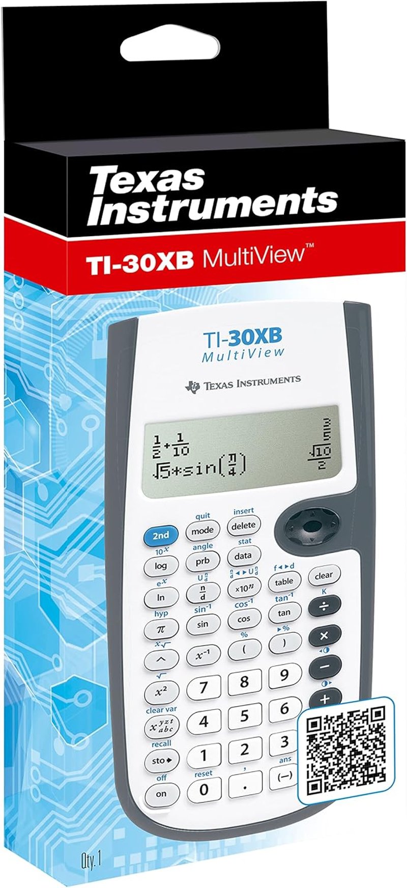 Texas Instruments TI-30XB Multiview Tudományos Számológép Szürke