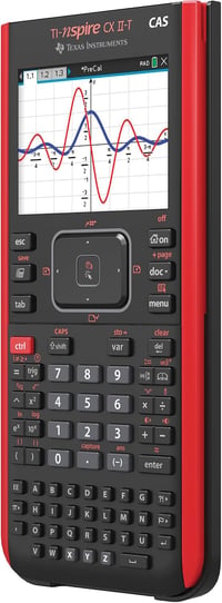 Texas Instruments TI-Nspire CX II-T CAS grafikus számológép, 800 funkció, 3D - fekete/piros 2