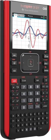 Texas Instruments TI-Nspire CX II-T CAS grafikus számológép, 800 funkció, 3D - fekete/piros 3
