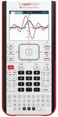 Grafická kalkulačka Texas Instruments TI-Nspire CX II-T, bielo-červená, 3,5-palcový farebný displej, 3D zobrazenie, 90 MB pamäť, nabíjateľná 1