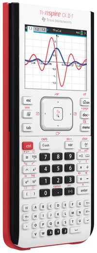Grafická kalkulačka Texas Instruments TI-Nspire CX II-T, bielo-červená, 3,5-palcový farebný displej, 3D zobrazenie, 90 MB pamäť, nabíjateľná 2