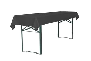 Față de masă pentru set de bere TexDeko 250x100 cm antracit, lavabilă la 40°C, material 170 g/m², pentru seturi de grădină tip berărie