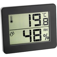 Termohigrometru digital TFA Dostmann 30.5027.01 pentru măsurarea temperaturii și umidității interioare, cu valori Max-Min, ultra subțire, negru 1
