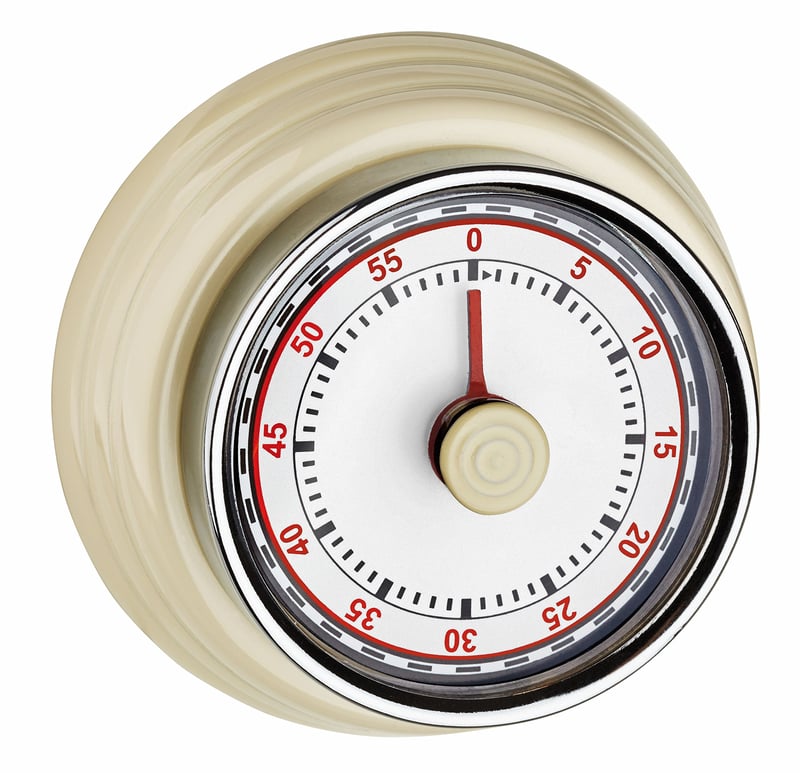 TFA Dostmann 38.1037.09 Cronometru de bucătărie pentru ouă, design retro, mecanic, cu alarmă, bej, 74x74x36 mm
