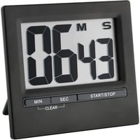 Elektronický časovač a stopky TFA Dostmann 38.2013.01 s veľkým displejom, čierny hliník, 84x16x77 mm 1