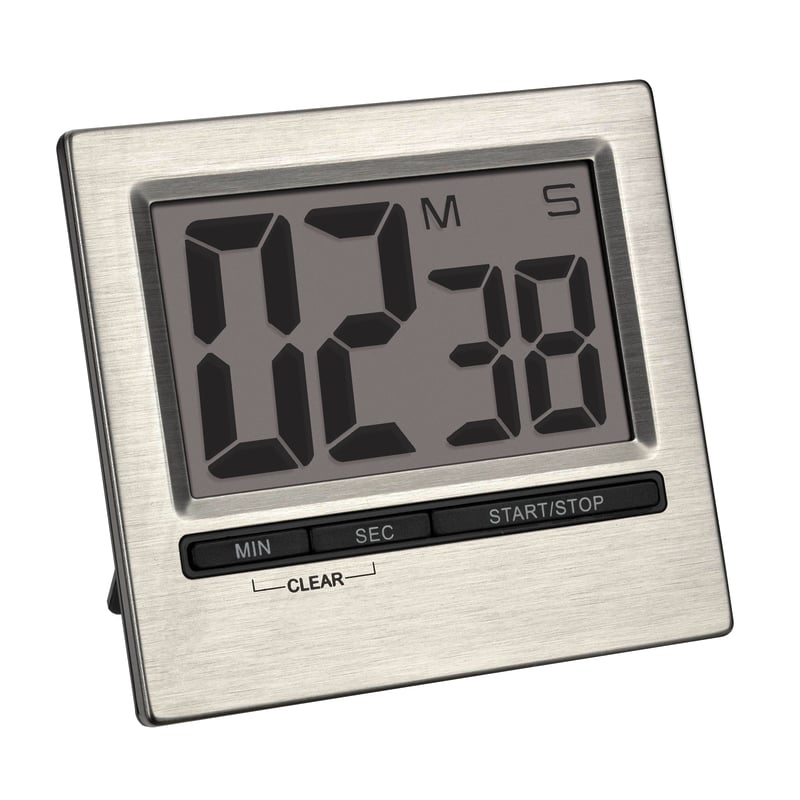 TFA Dostmann 38.2013 elektronički kuhinjski tajmer s memorijskom funkcijom i magnetskim držačem, 84x77 mm, srebrni, brojač za kuhanje jaja