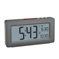 Digitálny rádiom riadený budík TFA Dostmann 60.2563 s 2 časmi budenia, víkendovým režimom, zobrazením dátumu a dňa v týždni, podsvietením, strieborný 2