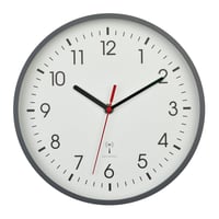 Analógové rádiom riadené nástenné hodiny TFA Dostmann 60.3550.10 so skleneným krytom, do kancelárie a domácnosti, 245x245x42 mm, sivé 2