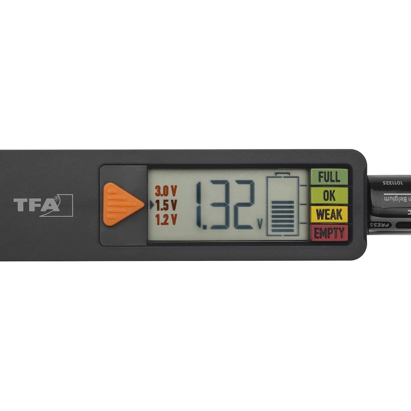 TFA Dostmann BatteryCheck digitális elemteszter AAA AA C D gombelem 9V
