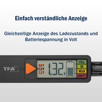 TFA Dostmann BatteryCheck digitális elemteszter AAA AA C D gombelem 9V 3