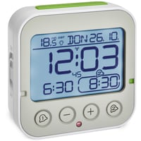 Ceas deșteptător digital TFA Dostmann Bingo 2.0 cu afișaj de temperatură, 2 alarme, dată, alb, 95x41x96 mm 1