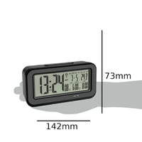 TFA Dostmann BOXX digitalna budilica s radijskim upravljanjem i unutarnjim termometrom, USB punjenje, crna, 142x45x73 mm 2
