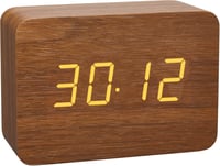 TFA Dostmann Clocco Fa Hatású Rádiójel Vezérelt Ébresztőóra Dizájn - Brown/Orange 2