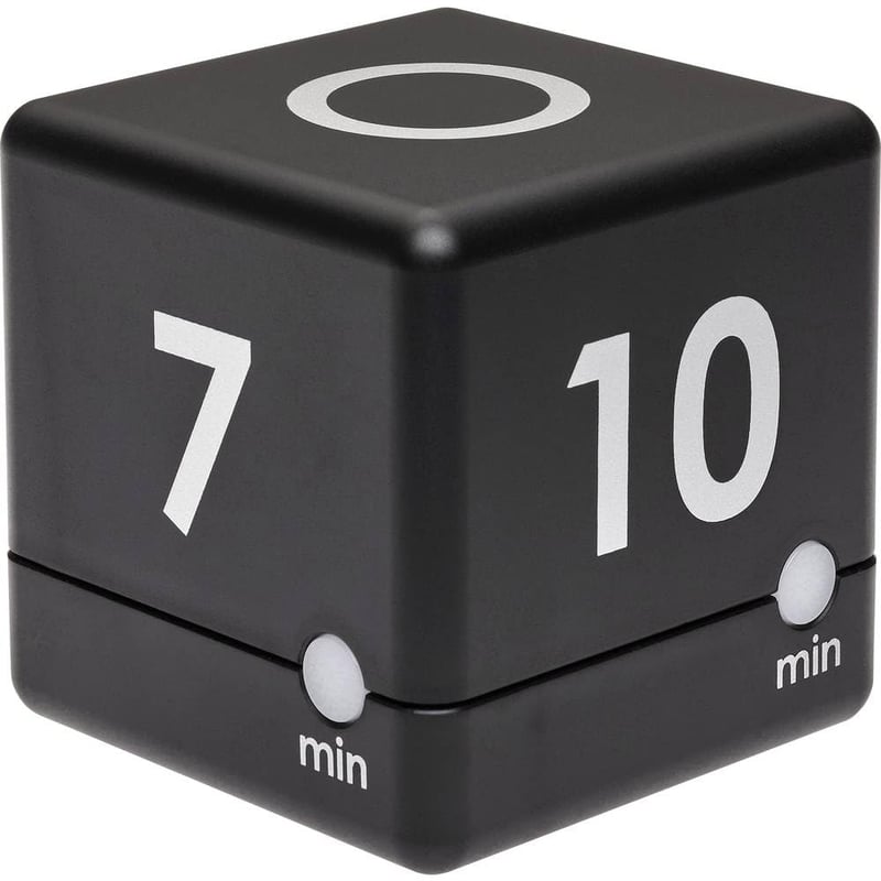 TFA Dostmann Cube Timer digitalni mjerač vremena, upravljanje vremenom, 6x6x6 cm, crni