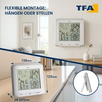 TFA Dostmann Life 35.1153 digitalna bežična meteorološka stanica za unutarnju i vanjsku upotrebu, mjerenje vlažnosti i temperature, pozadinsko osvjetljenje, vremenski simboli, bijela 2