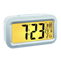 TFA Dostmann LUMIO Plus digitalni radio budilnik s unutarnjim termometrom, 60.2553.02, veliki zaslon, funkcija odgode (snooze), senzor svjetla, srebrni 4