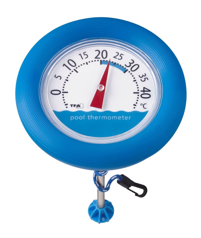 TFA Dostmann Poolwatch 40.2007 analogni termometar za bazen – plavi, velik, lako čitljiv termometar za temperaturu vode, za bazene, jacuzzije i jezerca