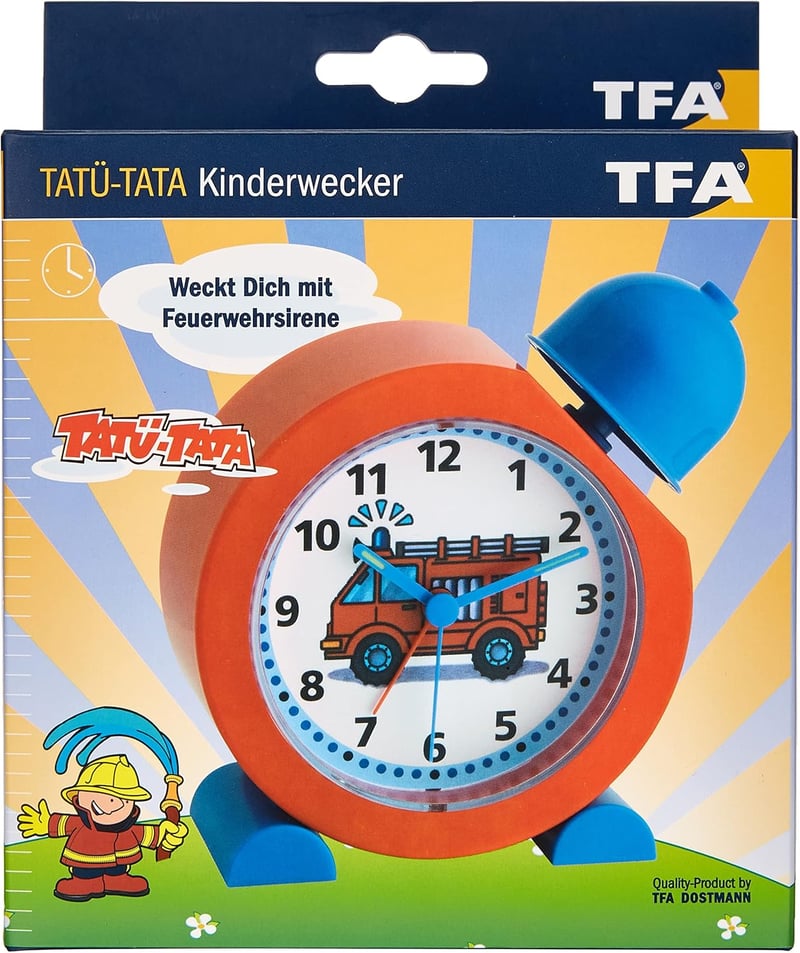 TFA Dostmann TatüTata piros tűzoltós analóg gyerekóra, egyszerű kezelés, 158x68x173mm - Fire brigade